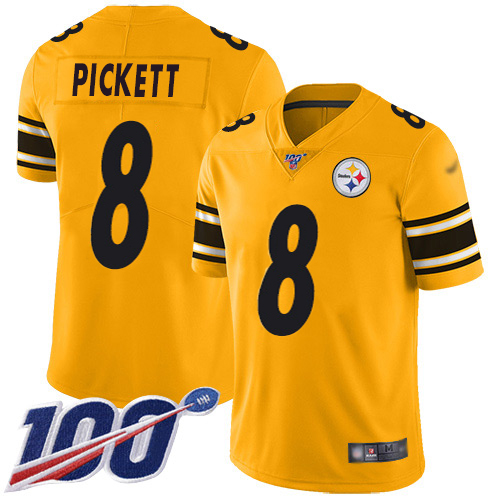 Steelers #8 Kenny Pickett Gold Youth Stitched Limited Inverted Legend 100th Season Jersey