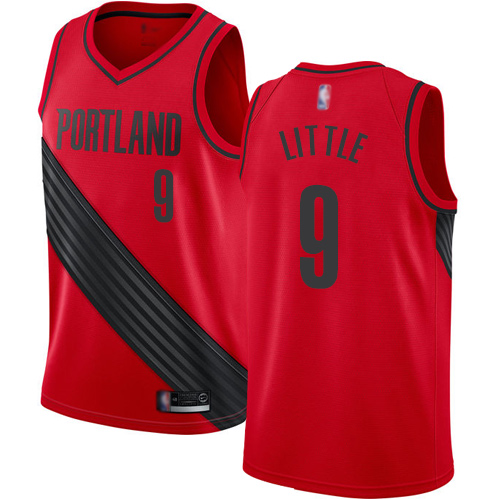 Portland Trail Blazers #9 Nassir Little Red Swingman Statement Edition Jersey Mens