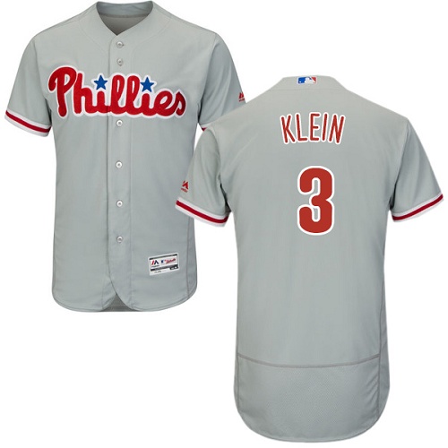 Philadelphia Phillies #3 Chuck Klein Grey Flexbase Authentic Collection Stitched Jersey Men's
