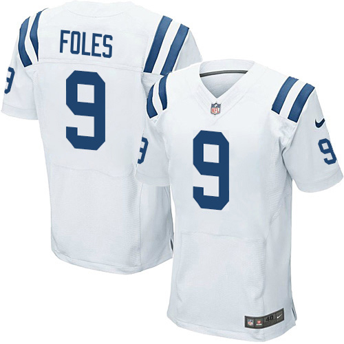 Colts #9 Nick Foles White Men's Stitched Elite Jersey