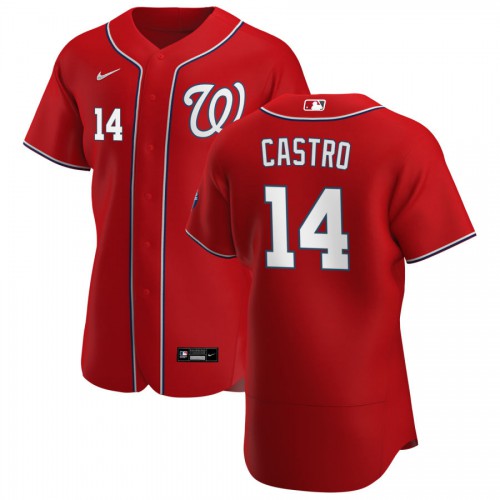 Washington Washington Nationals #14 Starlin Castro Men's Red Alternate 2020 Authentic Player Jersey Men's