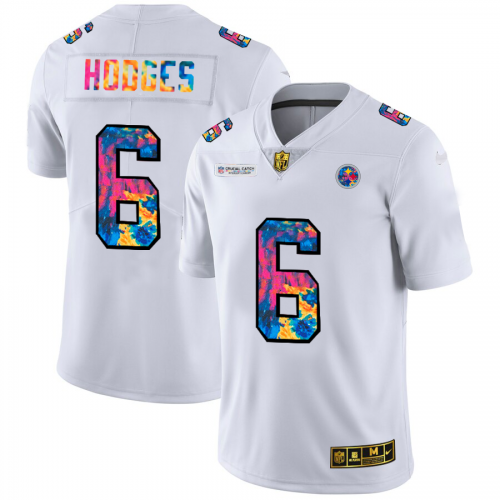 Pittsburgh Pittsburgh Steelers #6 Devlin Hodges Men's White Multi-Color 2020 Crucial Catch Limited Jersey Men's