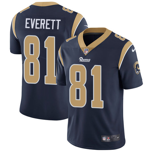 Los Angeles Rams #81 Gerald Everett Navy Blue Team Color Youth Stitched Vapor Untouchable Limited Jersey Youth