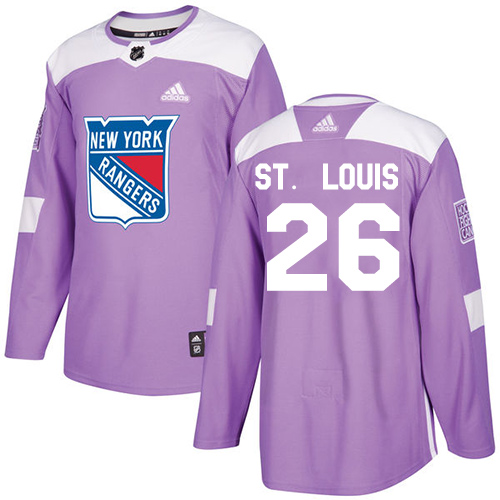 Adidas New York Rangers #26 Martin St. Louis Purple Authentic Fights Cancer Stitched Jersey Men's