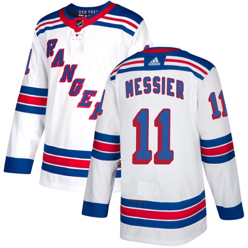 Adidas New York Rangers #11 Mark Messier White Road Authentic Stitched Jersey Men's