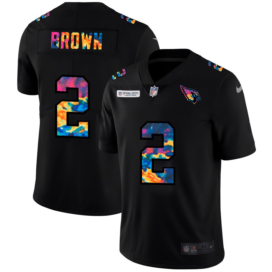 Arizona Cardinals #2 Marquise Brown Men's Multi-Color Black 2020 Crucial Catch Vapor Untouchable Limited Jersey