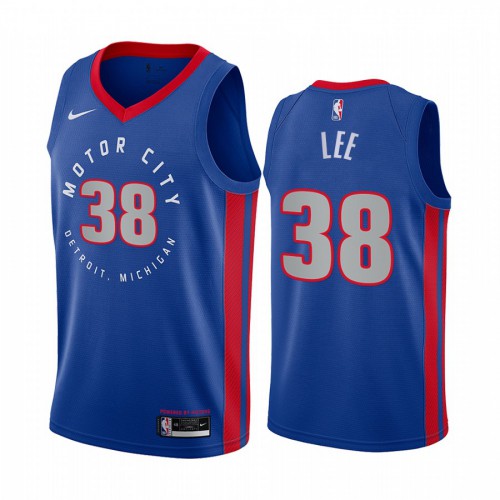 Detroit Pistons #38 Saben Lee Blue Womens Swingman 2020-21 City Edition Jersey Womens