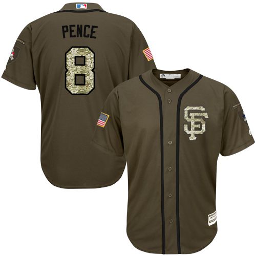 San Francisco Giants #8 Hunter Pence Green Salute to Service Stitched Youth Jersey Youth