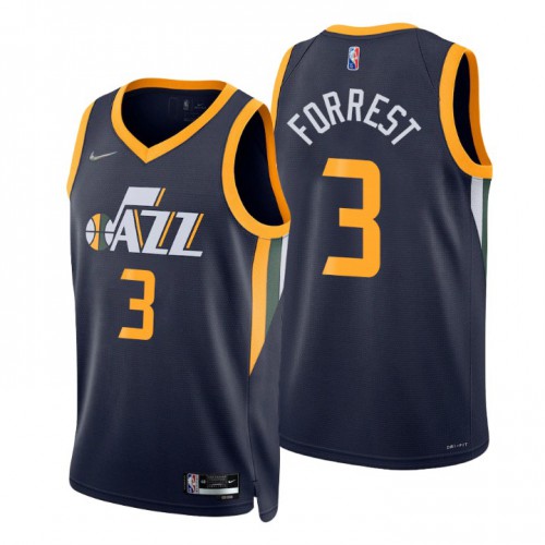 Utah Jazz #3 Trent Forrest Navy Mens 2021-22 75th Anniversary Diamond Swingman Jersey - Icon Edition Mens