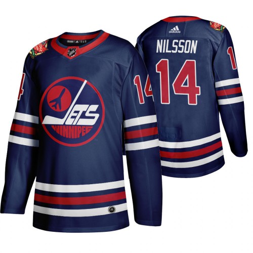 Winnipeg Winnipeg Jets #14 Ulf Nilsson Men's 2019-20 Heritage Classic Wha Navy Stitched Jersey Men's