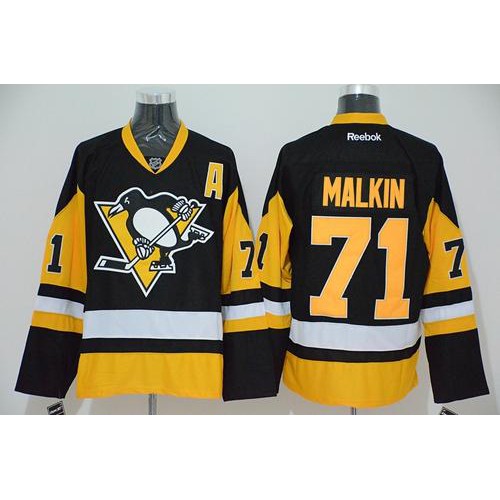 Pittsburgh Penguins #71 Evgeni Malkin Black Alternate Stitched Jersey Men's