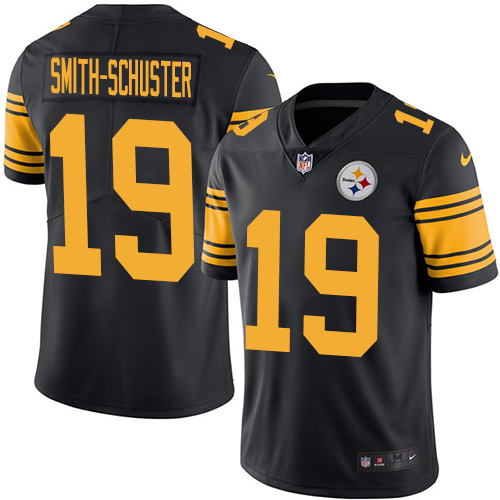 Pittsburgh Steelers #19 JuJu Smith-Schuster Black Youth Stitched Limited Rush Jersey Youth
