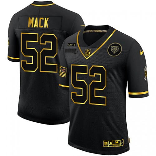 Chicago Chicago Bears #52 Khalil Mack Men's 2020 Salute To Service Golden Limited Jersey Black Men's