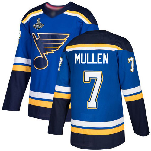 Adidas St. Louis Blues #7 Joe Mullen Blue Home Authentic Stanley Cup Champions Stitched Jersey Men's