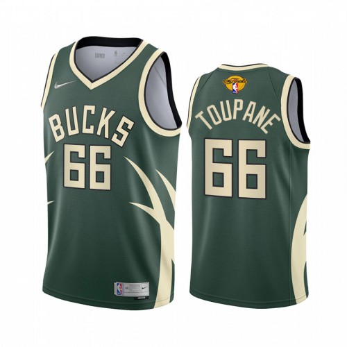 Milwaukee Milwaukee Bucks #66 Axel Toupane Mens 2021 Finals Bound Swingman Earned Edition Jersey Green Mens