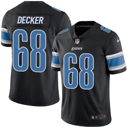 Detroit Lions #68 Taylor Decker Black Men's Stitched Limited Rush Jersey Men's