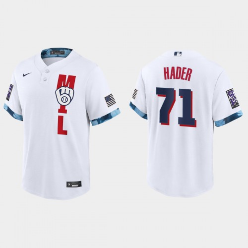 Milwaukee Milwaukee Brewers #71 Josh Hader 2021 All Star Game Fan's Version White Jersey Men's