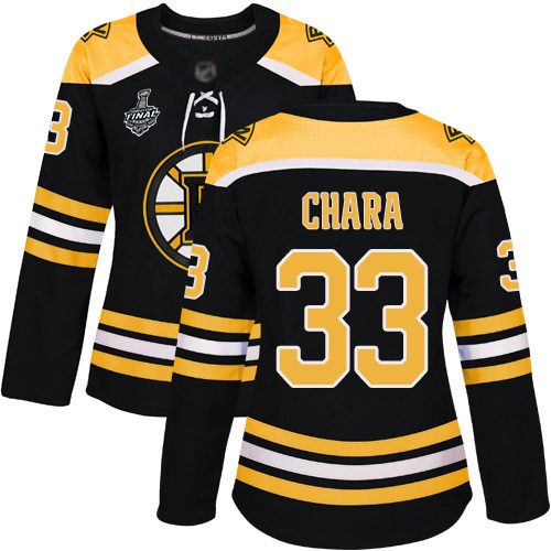 Adidas Boston Bruins #33 Zdeno Chara Black Home Authentic Stanley Cup Final Bound Women's Stitched Jersey Womens