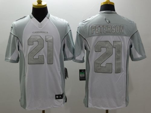Cardinals #21 Patrick Peterson White Men's Stitched Limited Platinum Jersey