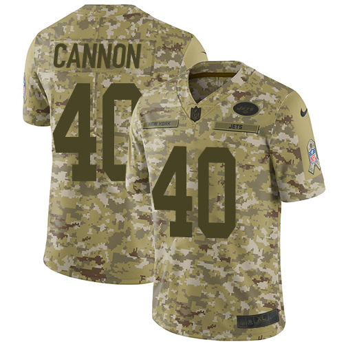 New York Jets #40 Trenton Cannon Camo Men's Stitched Limited 2018 Salute To Service Jersey Men's