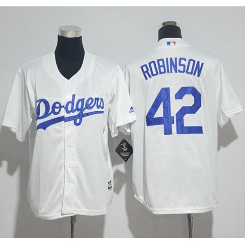 Los Angeles Dodgers #42 Jackie Robinson White Cool Base Stitched Youth Jersey Youth