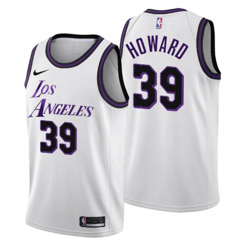 Los Angeles Lakers #39 Dwight Howard Mens 2022-23 City Edition Jersey - Cherry Blossom White Mens