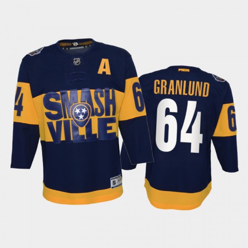 Adidas Nashville Predators #64 Mikael Granlund Youth 2022 Stadium Series Game Jersey - Navy Youth