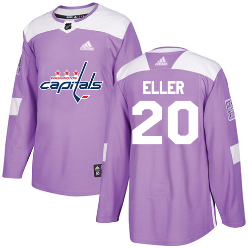 Adidas Washington Capitals #20 Lars Eller Purple Authentic Fights Cancer Stitched Jersey Men's
