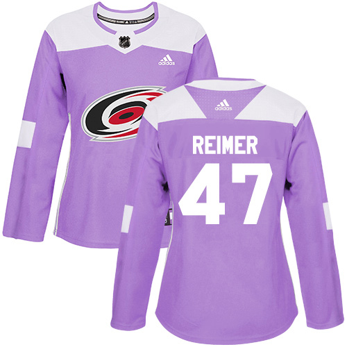 Adidas Carolina Hurricanes #47 James Reimer Purple Authentic Fights Cancer Women's Stitched Jersey Womens