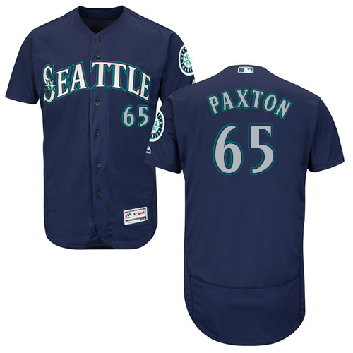 Seattle Mariners #65 James Paxton Navy Blue Flexbase Authentic Collection Stitched Jersey Men's