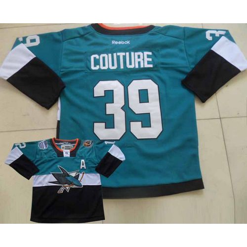 San Jose Sharks #39 Logan Couture Teal/Black 2015 Stadium Series Stitched Jersey Men's