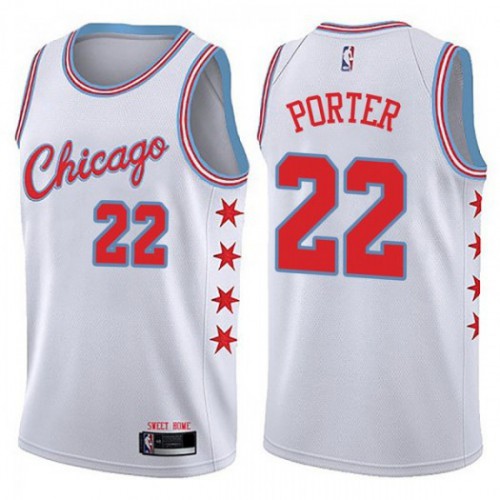Chicago Bulls #22 Otto Porter Jr White Youth Swingman City Edition Jersey Youth
