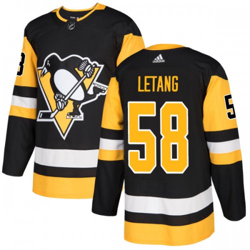 Adidas Pittsburgh Penguins #58 Kris Letang Black Home Authentic Stitched Jersey Men's