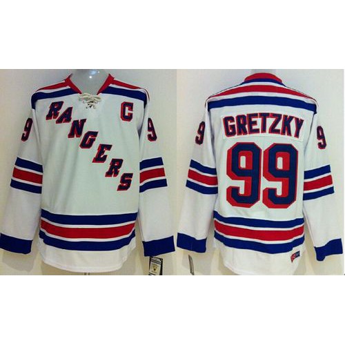 New York Rangers #99 Wayne Gretzky White CCM Throwback Stitched Youth Jersey Youth