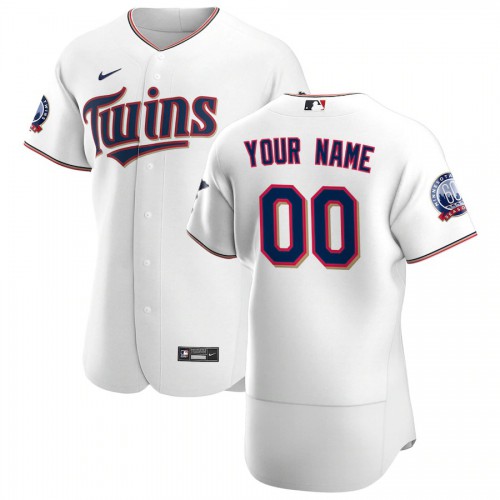 Minnesota Twins Custom Men's White Home 2020 60th Season Authentic Team Jersey