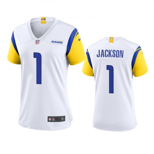 Los Angeles Los Angeles Rams #1 Desean Jackson Women's Alternate Game Jersey - White Womens