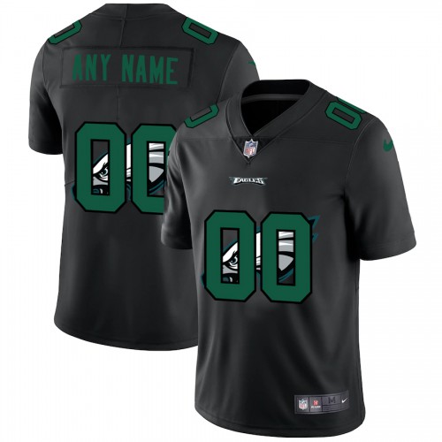 Philadelphia Eagles Custom Men's Team Logo Dual Overlap Limited Jersey Black
