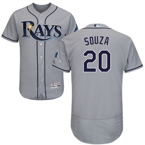 Tampa Bay Rays #20 Steven Souza Grey Flexbase Authentic Collection Stitched Jersey Men's
