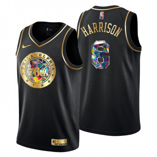 Philadelphia Philadelphia 76ers #8 Shaquille Harrison Mens Golden Edition Diamond Logo 2021/22 Swingman Jersey - Black Mens