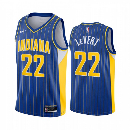 Indiana Pacers #22 Caris LeVert Blue Swingman 2020-21 City Edition Jersey Mens