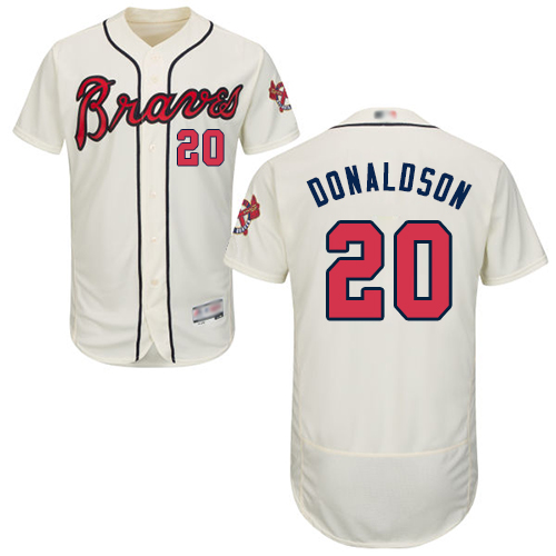 Atlanta Braves #20 Josh Donaldson Cream Flexbase Authentic Collection Stitched Jersey Men's