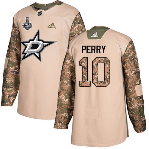 Adidas Dallas Stars #10 Corey Perry Camo Authentic 2017 Veterans Day 2020 Stanley Cup Final Stitched Jersey Men's