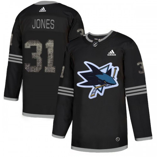 Adidas San Jose Sharks #31 Martin Jones Black Authentic Classic Stitched Jersey Men's