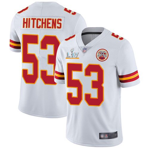 Kansas City Chiefs #53 Anthony Hitchens White Men's Super Bowl LV Bound Stitched Vapor Untouchable Limited Jersey Men's