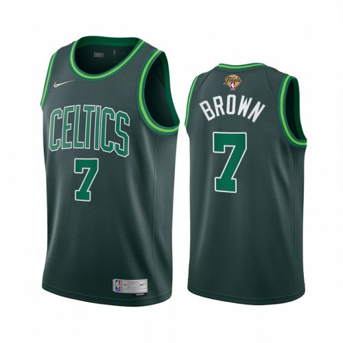 Boston Celtics #7 Jaylen Brown Green Swingman 2022 Finals Earned Edition Jersey Mens