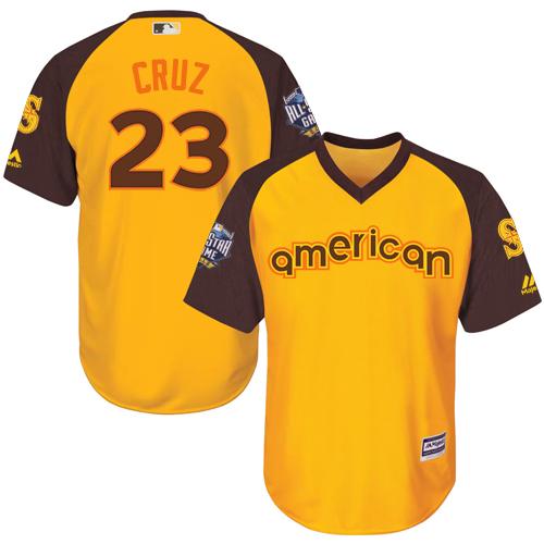 Seattle Mariners #23 Nelson Cruz Gold 2016 All-Star American League Stitched Youth Jersey Youth