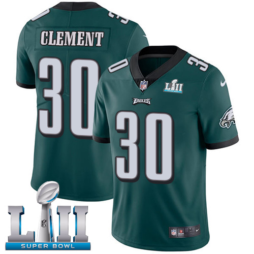 Philadelphia Eagles #30 Corey Clement Midnight Green Team Color Super Bowl LII Men's Stitched Vapor Untouchable Limited Jersey Men's