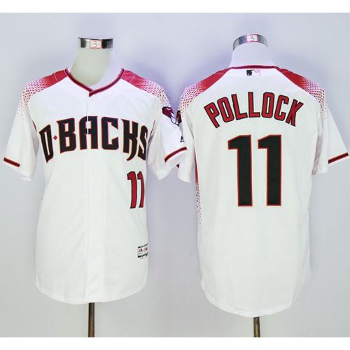 Arizona Diamondbacks #11 A. J. Pollock White/Brick New Cool Base Stitched Jersey Men's