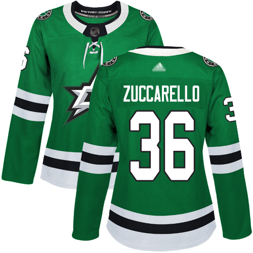 Adidas Dallas Stars #36 Mats Zuccarello Green Home Authentic Women's Stitched Jersey Womens