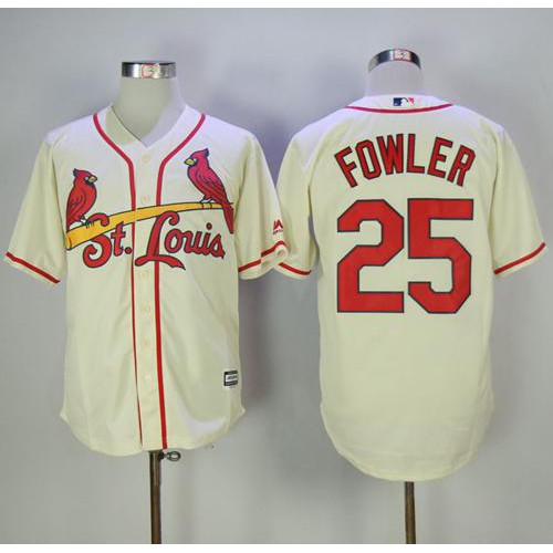 St.Louis Cardinals #25 Dexter Fowler Cream New Cool Base Stitched Jersey Men's